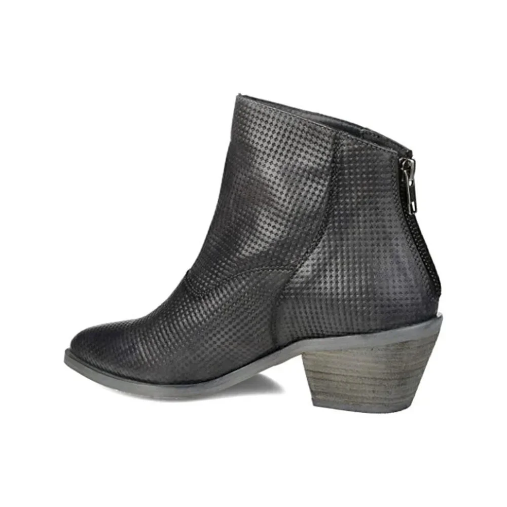 Journee Collection Signature Cassie Ankle Bootie Grey Leather 7
